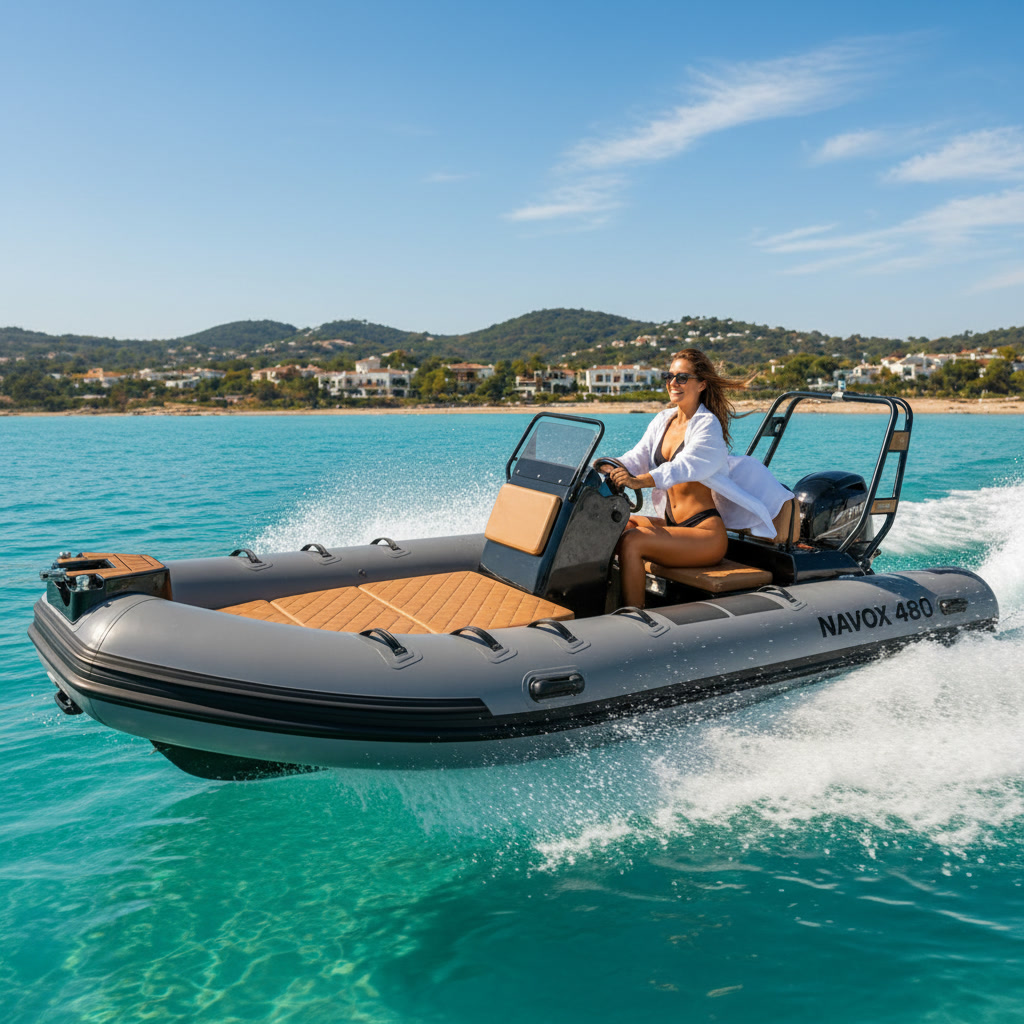 rib boat in action